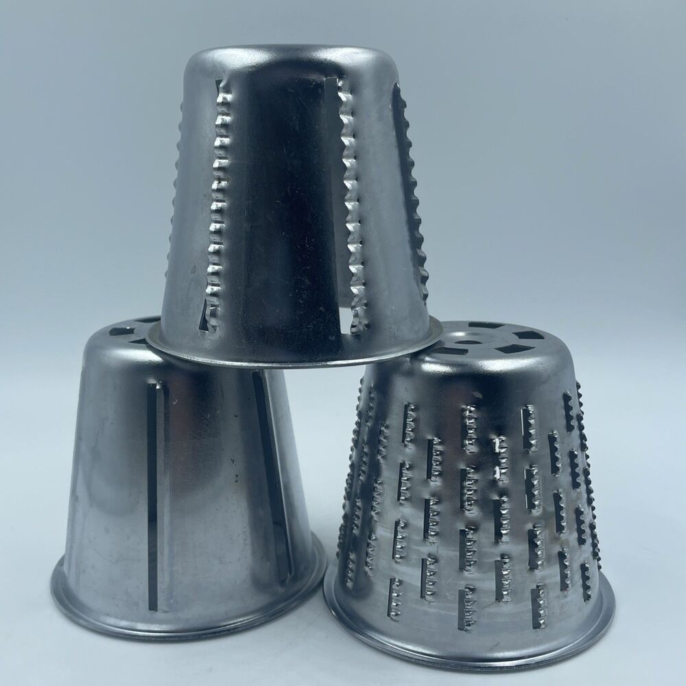 Lot/3 Vintage Saladmaster Food Processor Replacement Blades Cones
